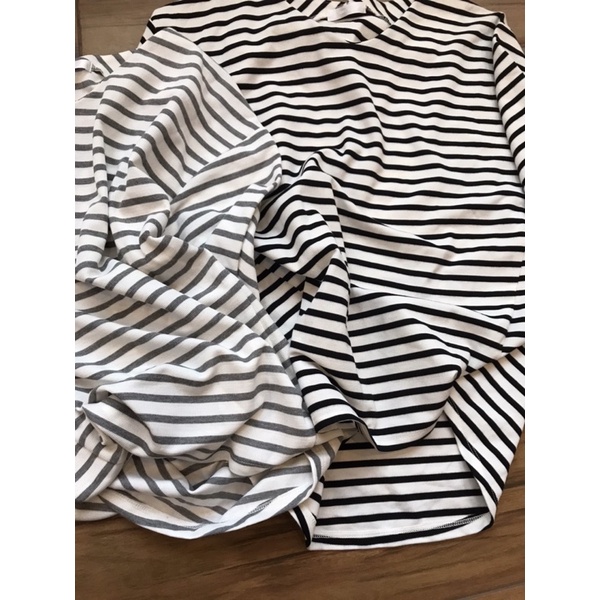 Áo thun nữ tay dài dáng suông sọc ngang-hàng xuất Nhật Dreskip