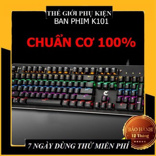 Bàn phím cơ Gaming K101, bàn phím cơ hỗ trợ game thủ có đèn LED cao cấp
