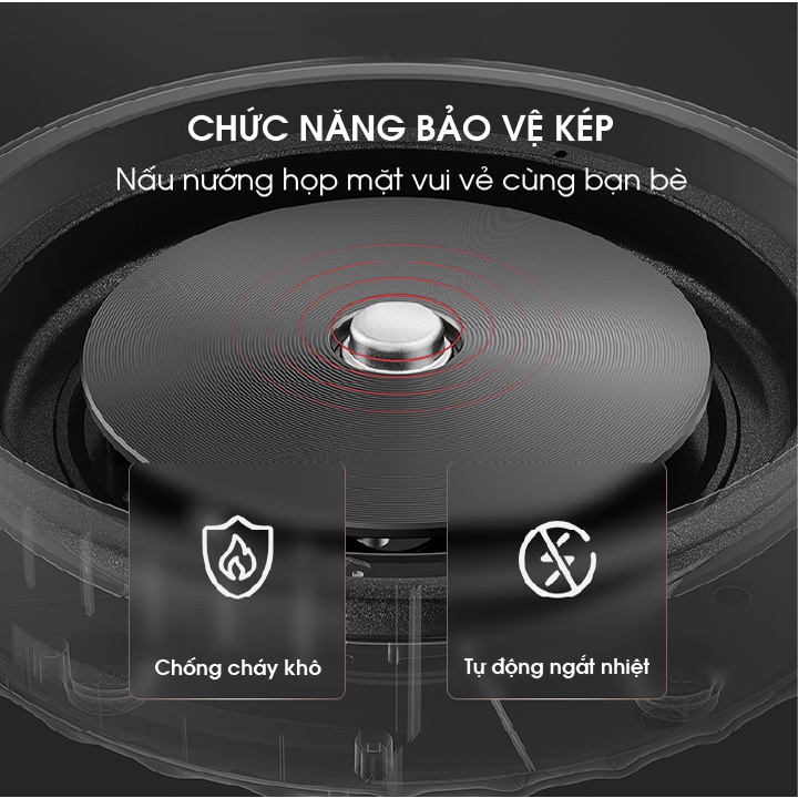 Nồi Lẩu Nướng Điện Đa Năng 5L- Nonostyle - 1350W - Bảo Hành 12 Tháng