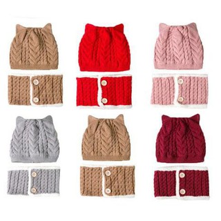 Set Mũ Khăn len Hồ Ly Cho Bé, Set Len cho bé