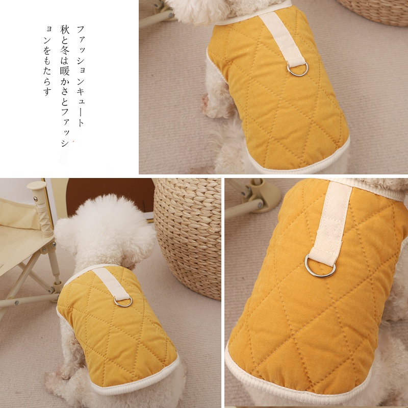 Áo Cotton Thu Đông Họa Tiết Sọc Caro Đính Kim Cương Dễ Thương Dành Cho Cún Cưng