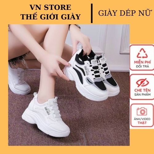 Giày Thể Thao Nữ Độn Đế Giày Sneaker Tăng Chiều Cao Kiểu Dáng Trẻ Đẹp Siêu Hót...