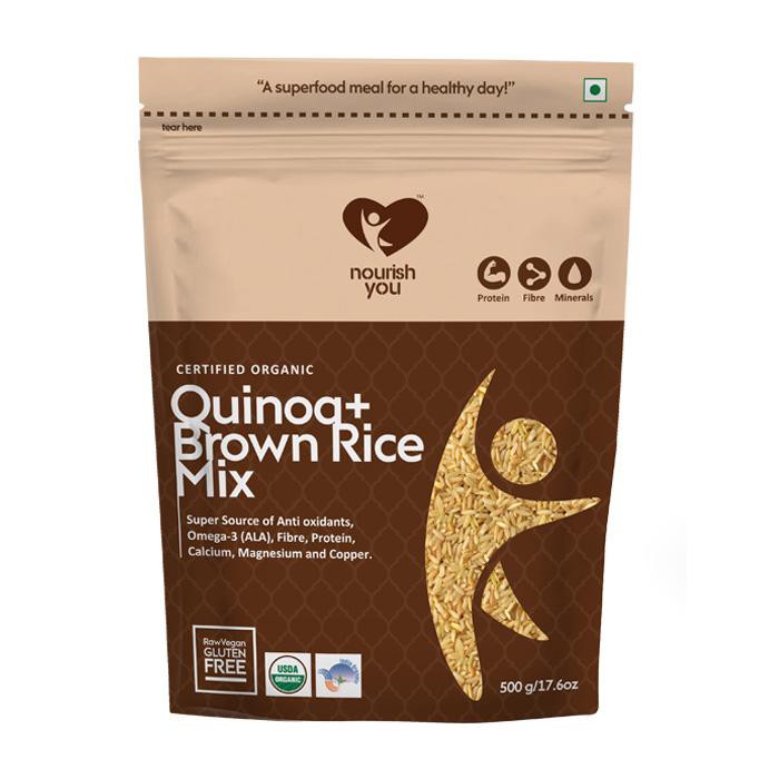 Hạt diêm mạch hữu cơ trộn gạo lứt Organic Quinoa with Brown Rice Mix Nourish You Gói 500g