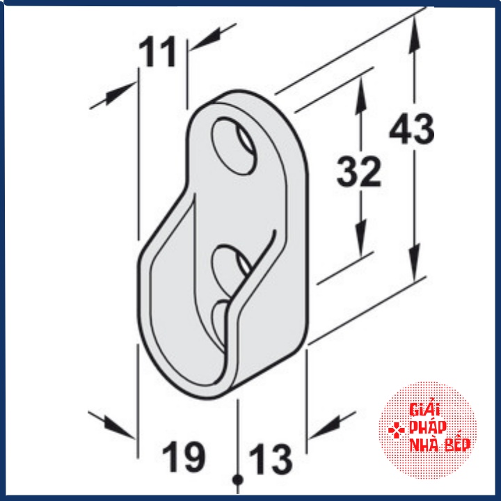 Bas oval HAFELE đỡ thanh nhôm treo quần áo 30 x 15mm 803.33.757 độ chịu lực cao dùng cho nội thất x10 cái