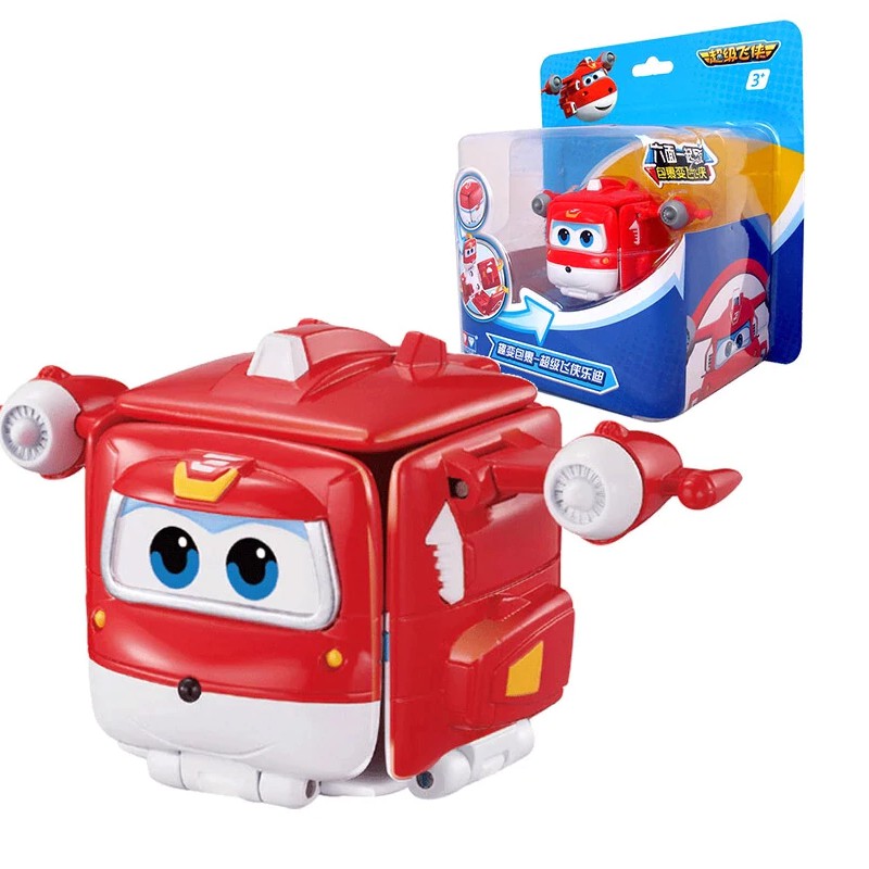 Hộp biến hình Super wings nhân vật Jett tia chớp đồ chơi trẻ em bằng nhựa