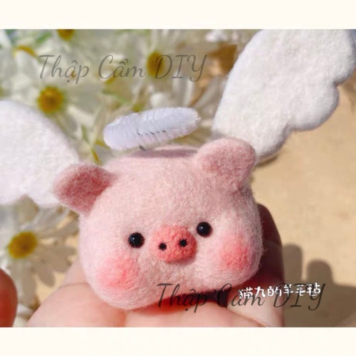 Len Chọc Handmade, Bộ Kit Len Chọc Thiên Thần Heo