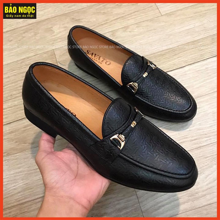 Giày Lười Nam Da Bò 100% - Bảo Hành Da 12 Tháng - Đế Cao Su Đúc Nguyên Khối Cao 3cm - Mã K26