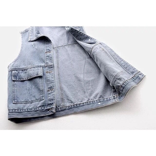 Áo Khoác Denim Sát Nách Dáng Rộng Phối Túi Lớn Đơn Giản Thời Trang Xuân Hè Hàng Mới Dành Cho Bạn Nữ 2021 | BigBuy360 - bigbuy360.vn