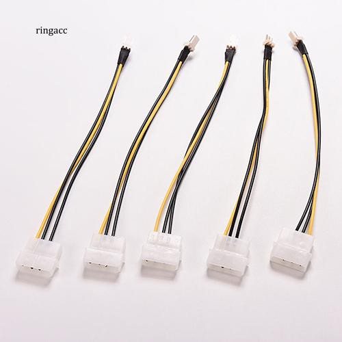 Set 5 dây cáp nối 4-Pin Molex/IDE sang quạt CPU 3-Pin dài 20cm tiện dụng