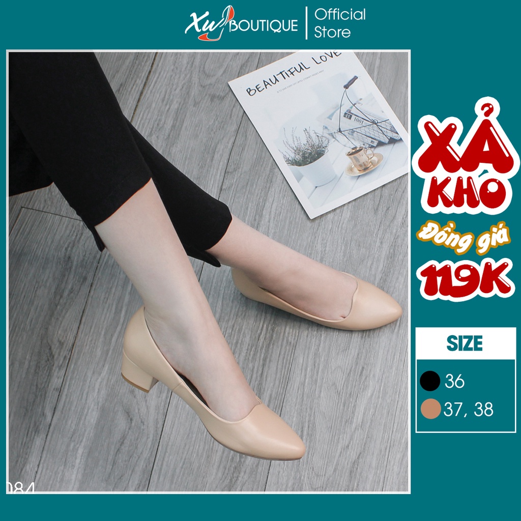 Giày Cao Gót Nữ Mũi Nhọn Công Sở Đế Vuông Cao 3CM - Chất Da Mờ Đẹp Êm Chân (Kèm Video Lên Chân) CG083/CG084