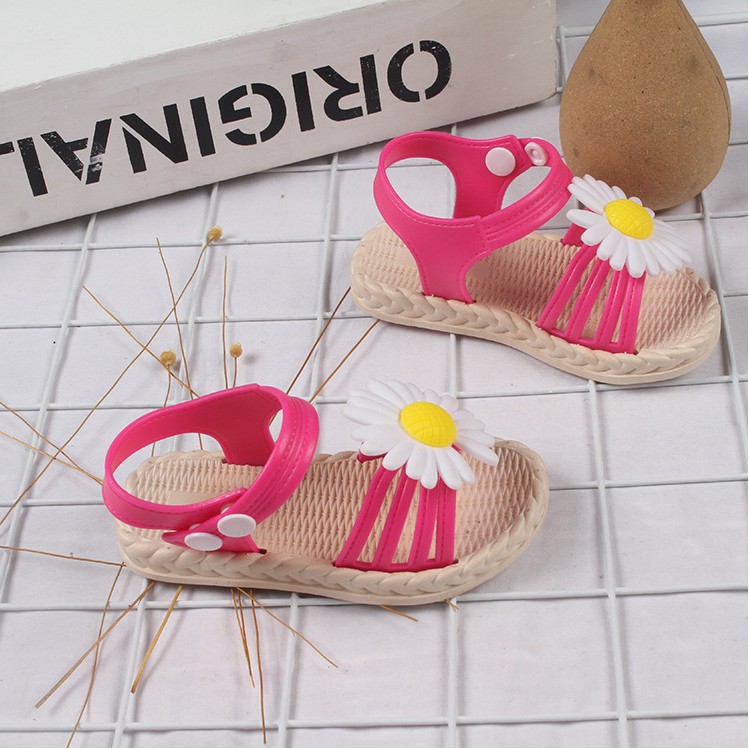 Sandal Bé Gái Họa Tiết Hoa Trắng Đáng Yêu Từ 1-3 Tuổi