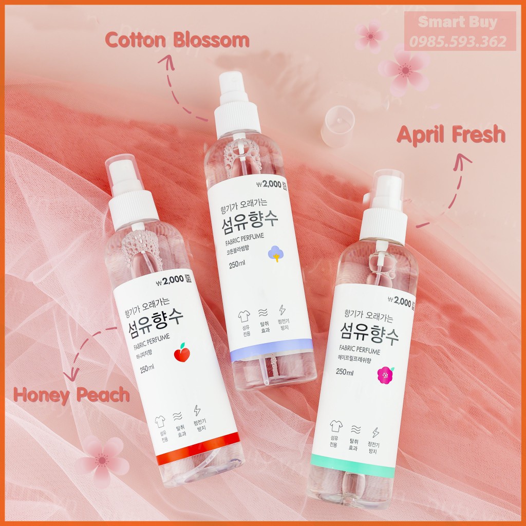 Xịt thơm khử mùi quần áo Fabric Perfume Hàn Quốc 250ml