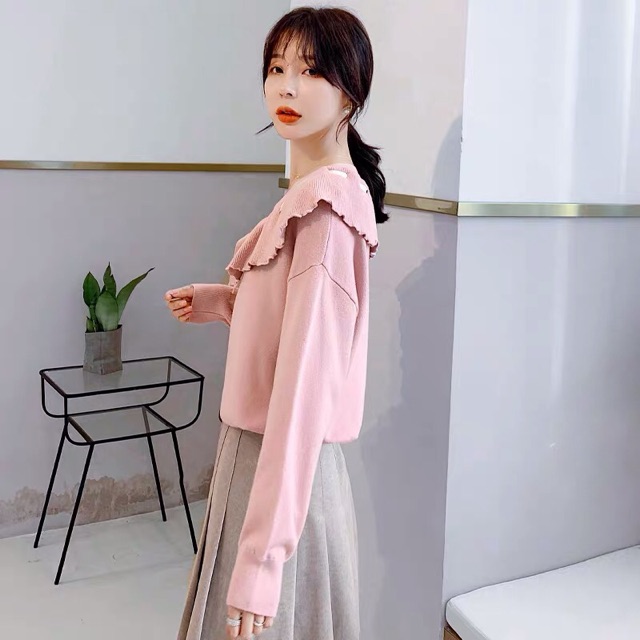 Áo len tiểu thư nơ ruy băng