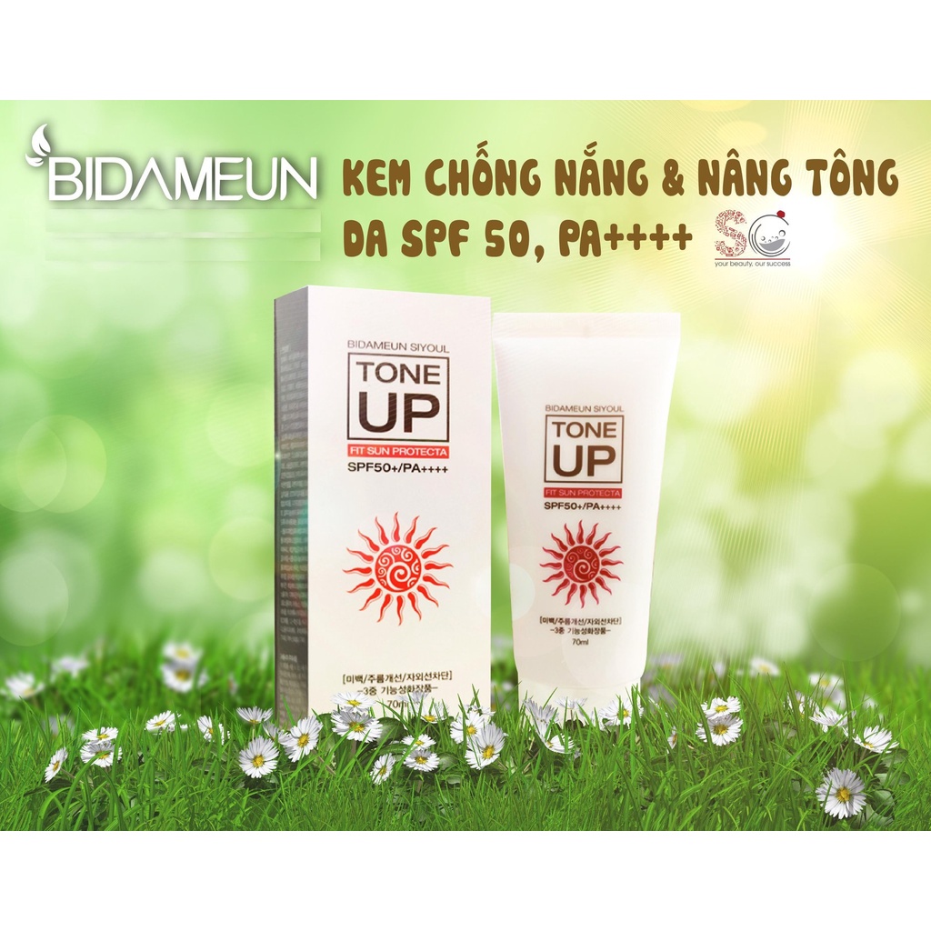Kem chống nắng và nâng tone da Bidameun Siyoul Tone Up Fit Sun Protecta SPF50+/PA++++ 70ml