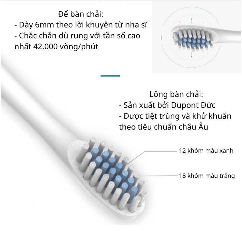 Bàn chải điện tự động đánh răng Sonic - X3 bản nâng cấp lông chải mềm mịn tiêu chuẩn Châu Âu