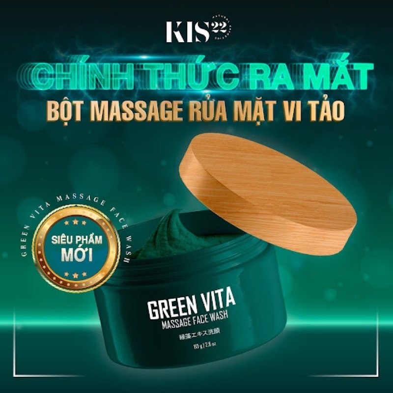 Bột Rửa Mặt Kis22 Green Vita
