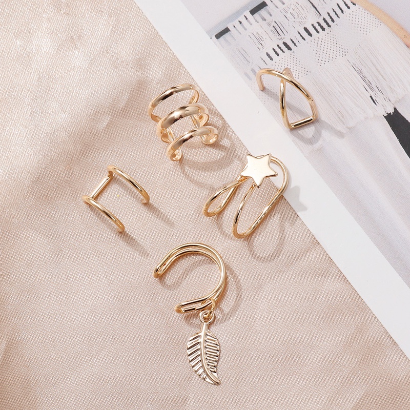 Set 5 Khuyên Tai Màu Sắc Đơn Giản Sáng Tạo Cho Nữ