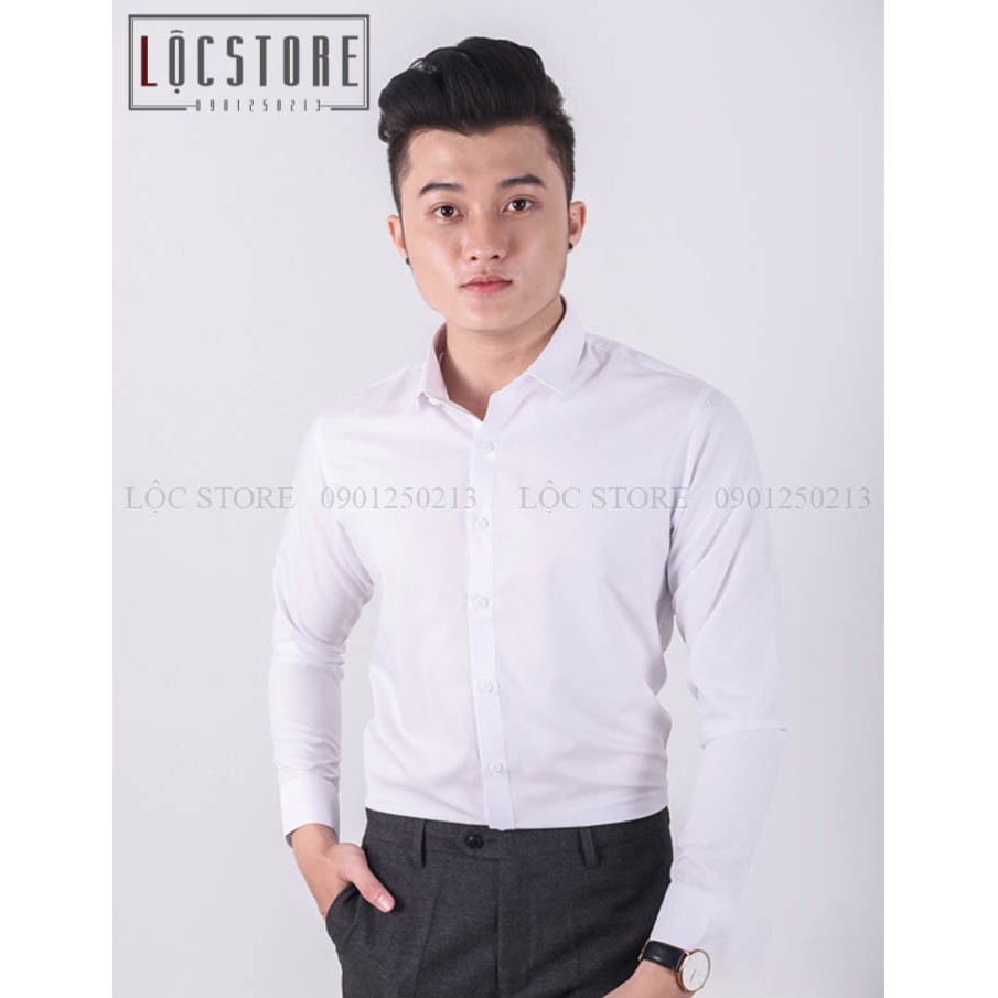 Áo sơmi nam trắng - Không nhăn - Form body hàn quốc | BigBuy360 - bigbuy360.vn