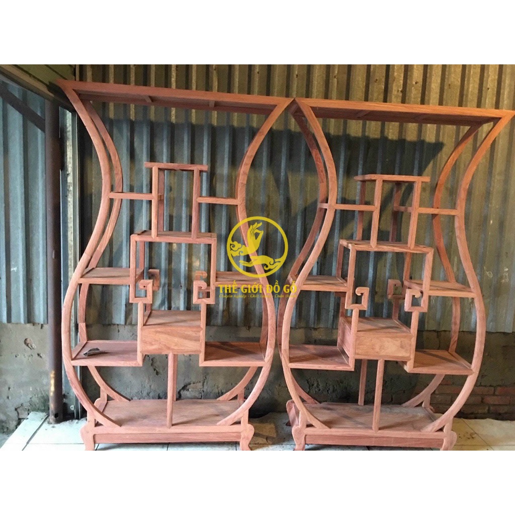 Kệ rượu bình hoa gỗ hương đá