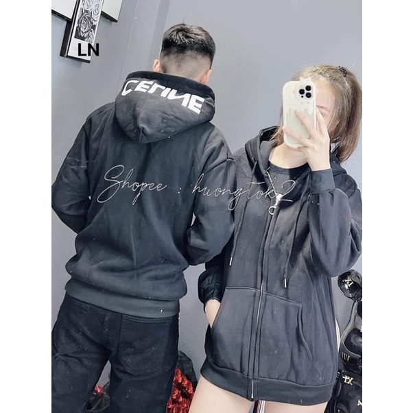 Áo khoác nỉ CELIN in mũ 2 lớp TH6