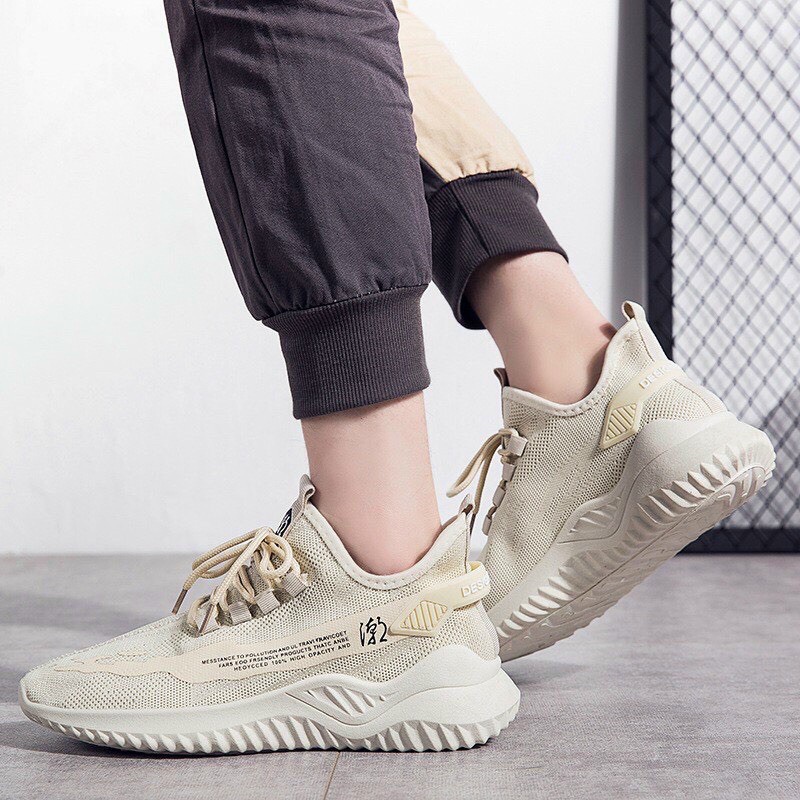 Giày thể thao sneaker nam HUTA GS052 màu trắng, vải thoáng khí, đế abs chống trượt