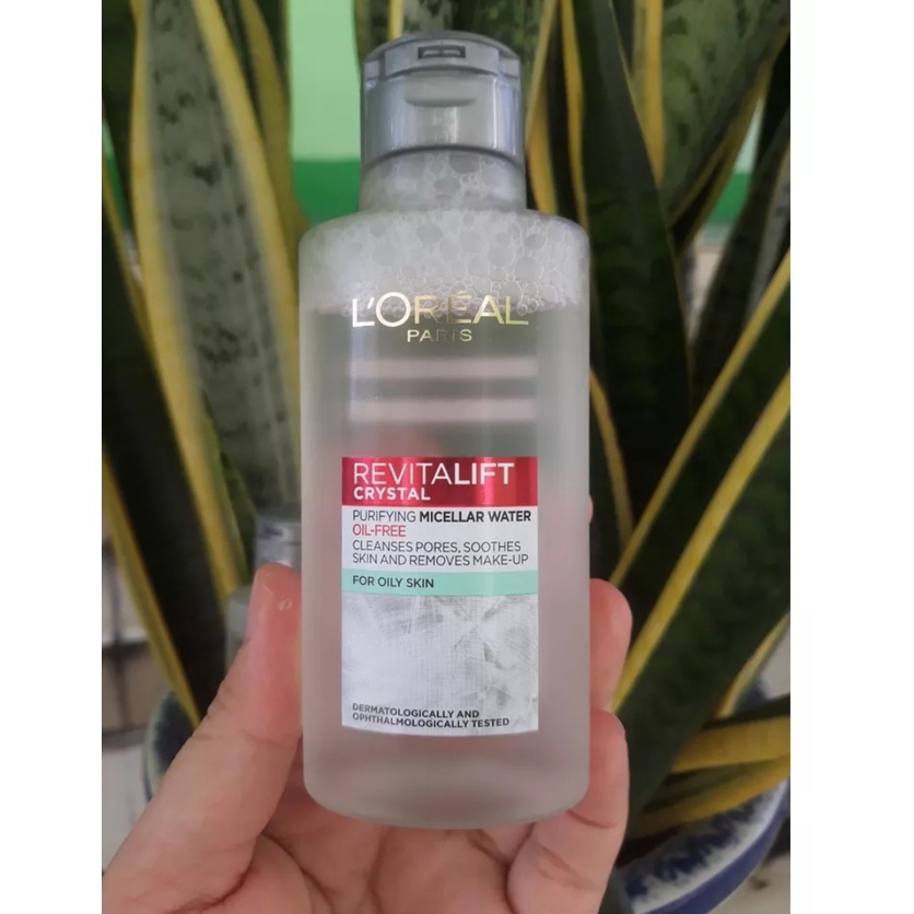 Nước làm sạch và tẩy trang mềm mịn cho da dầu L'Oreal Paris Revitalift Crystal Micellar Water 95ml