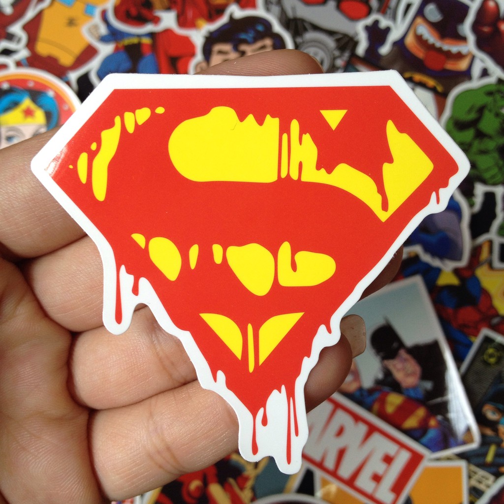 Combo 20 Sticker dán cao cấp chủ đề SIÊU ANH HÙNG - MARVEL - DC COMICS Dùng dán Xe, dán mũ bảo hiểm, dán Laptop,dán Vali