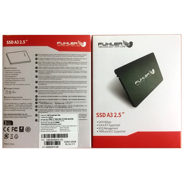 Ổ Cứng SSD Fuhler 120Gb A3 / Sata 2.5 - Chính Hãng BH 36 Tháng | BigBuy360 - bigbuy360.vn