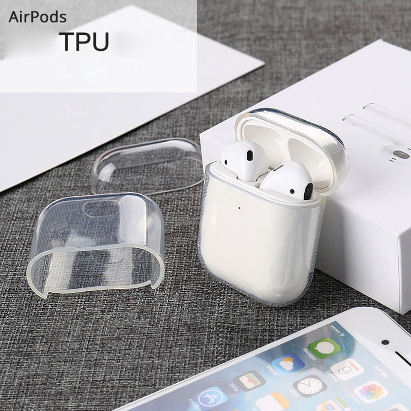 Vỏ nhựa TPU mềm trong suốt bảo vệ tai nghe thích hợp cho Airpods 1 2