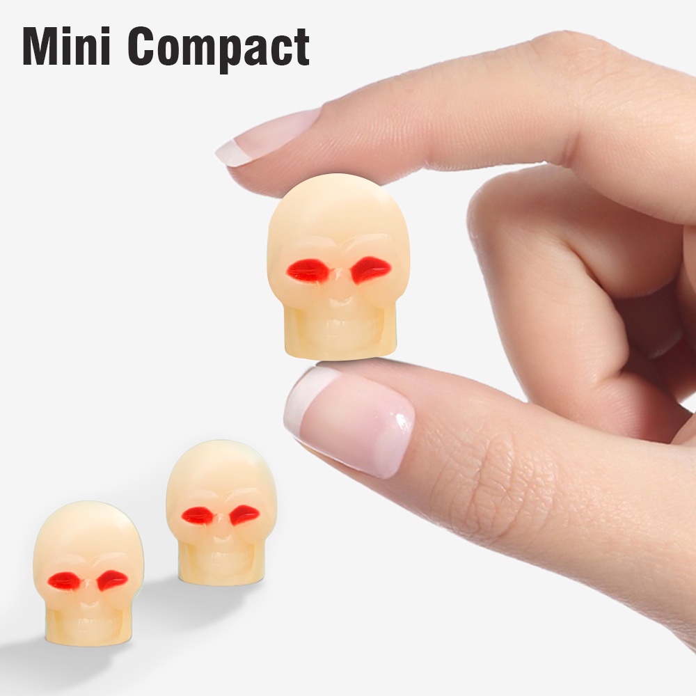 Vỏ Bọc Van Bánh Xe Hơi Bằng Nhựa ABS Phát Sáng Màu Vàng Hình Đầu Lâu