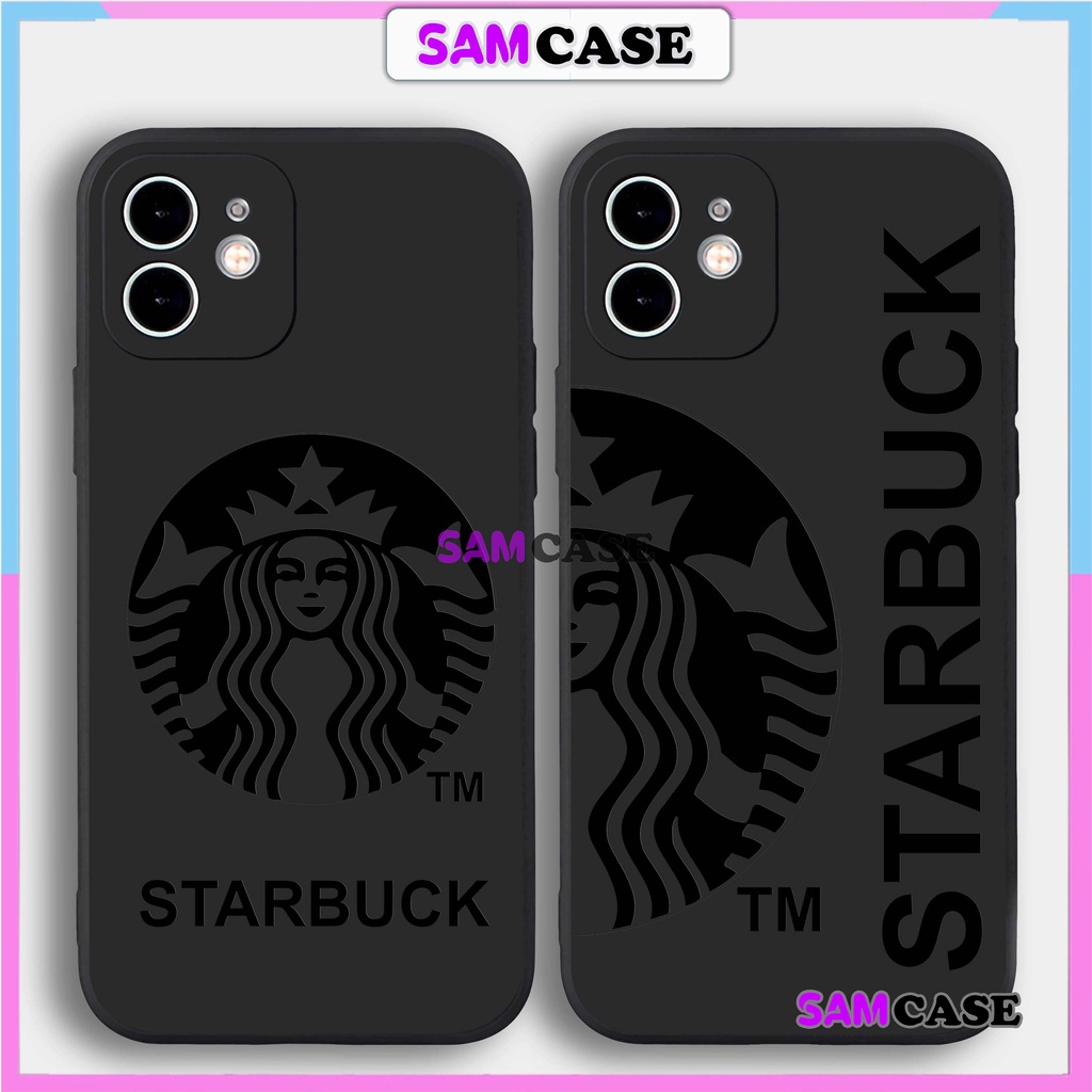 Ốp lưng iPhone Starbuck cạnh viền vuông silicon dẻo bảo vệ camera cho iphone 6/6s/7/8/X/XS/XR/11/12/13/14 Pro Plus Max