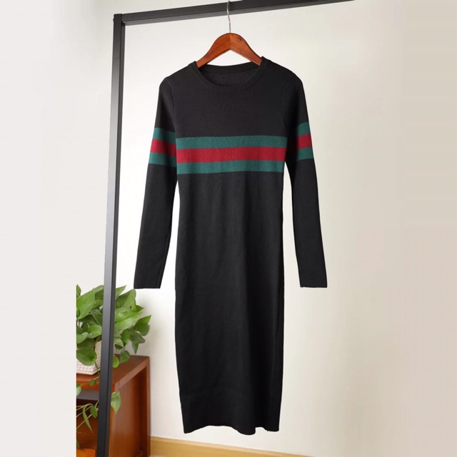 [Mã WAMST112 giảm 25k đơn 150k] Đầm len body pha vạch gucci | BigBuy360 - bigbuy360.vn