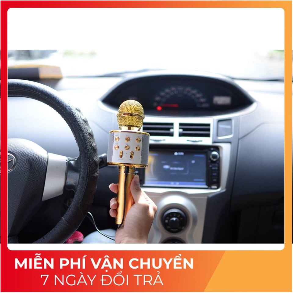 WS858 Mic Hát Karaoke Bluetooth Không Dây WS858 - Âm vang - Ấm - mic hát karaoke cầm tay