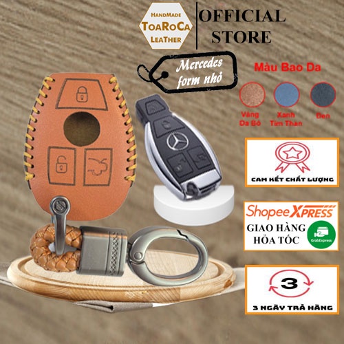 Bao Da Chìa Khóa Ô tô Smartkey Mercedes From nhỏ handmade da bò thật bảo vệ chìa khóa tránh va đập Toaroca