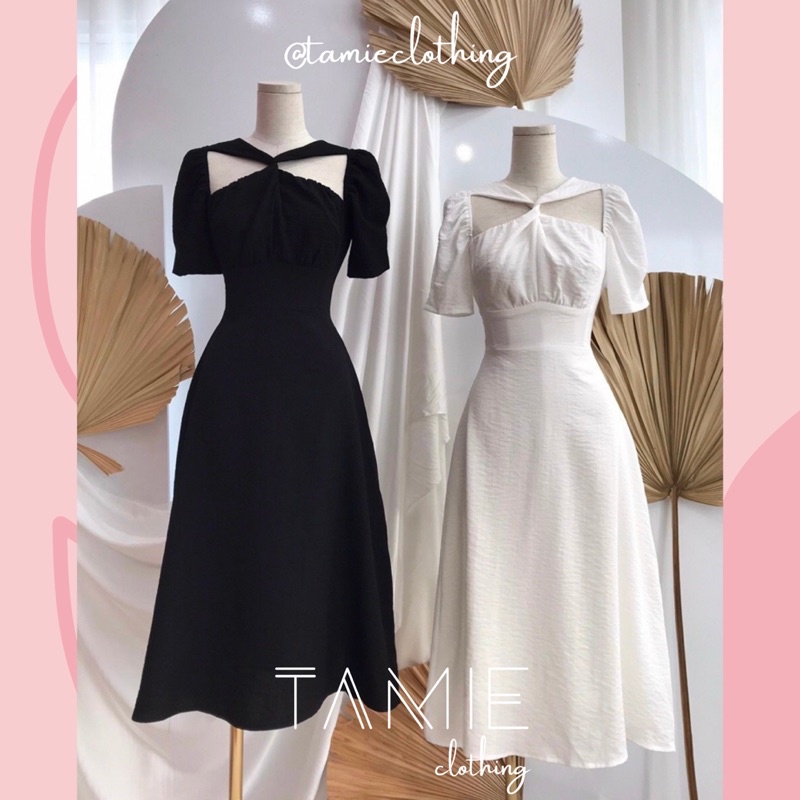 Đầm Xoè Xoắn Chéo BẠCH TUYẾT Cutout Khoét Ngực TAMIEclothing | BigBuy360 - bigbuy360.vn