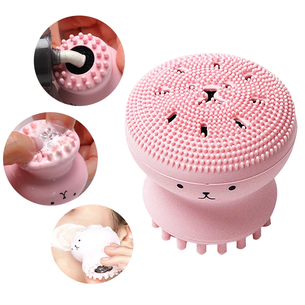 Cọ rửa mặt bạch hình tuộc tẩy da chết phong cách Hàn Quốc