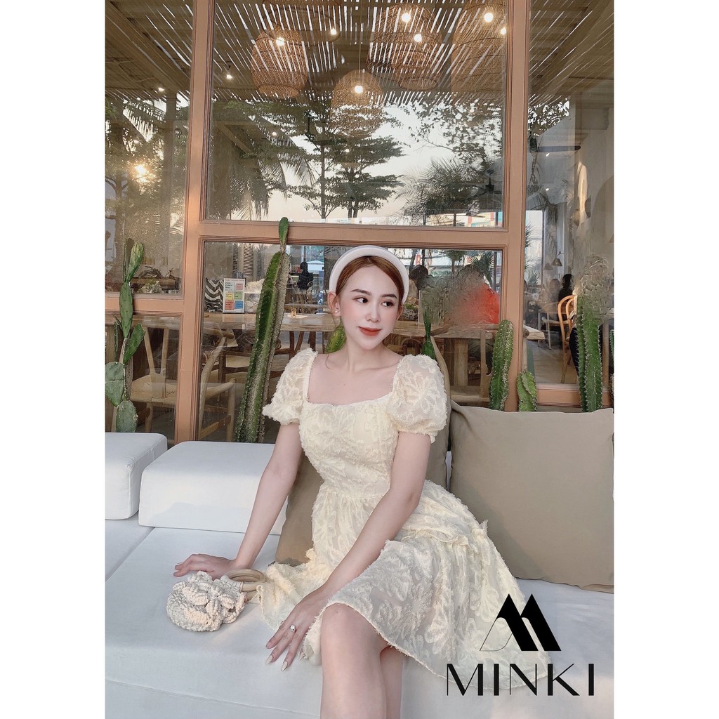 VÁY ĐẸP HÈ 2021 - VÁY CỔ VUÔNG HỞ LƯNG - COTTON VỎ LÔNG VŨ - MÀU XANH -[THIẾT KẾ] | BigBuy360 - bigbuy360.vn