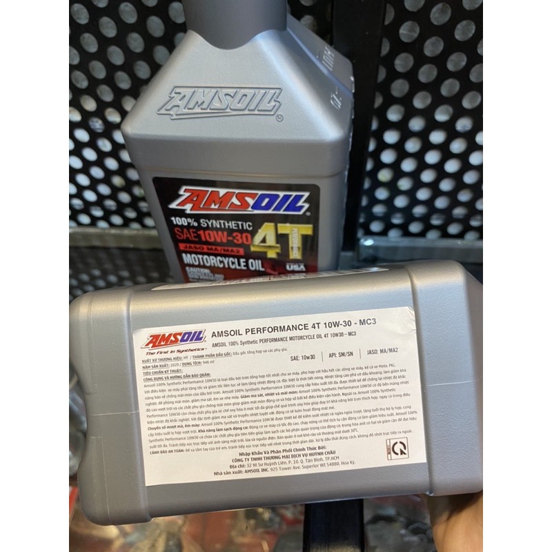 Nhớt Amsoil 4T 10w30 100% Synthetic 946ml - Nhớt xe số/tay côn