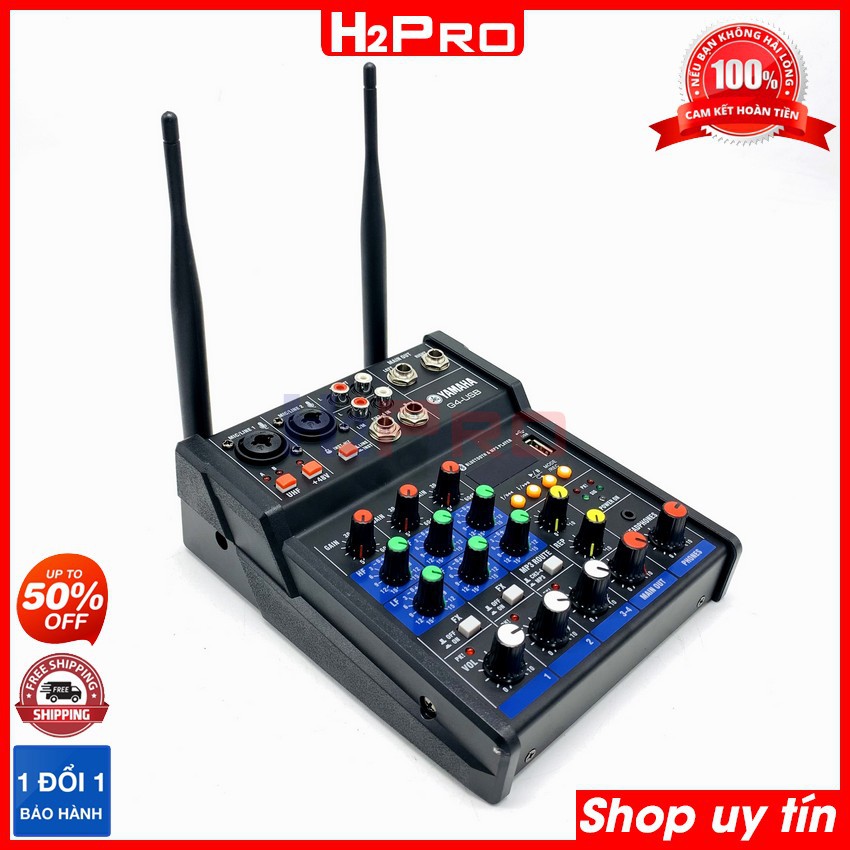 Mixer karaoke Yamaha G4-USB Bluetooth H2Pro chính hãng, mixer karaoke bluetooth cao cấp giá rẻ (tặng 2 micro karaoke)