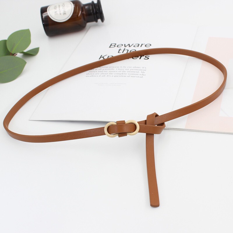 Thắt Lưng Da Pu Khóa Kim Loại Tròn Thiết Kế Thời Trang Cho Nữ