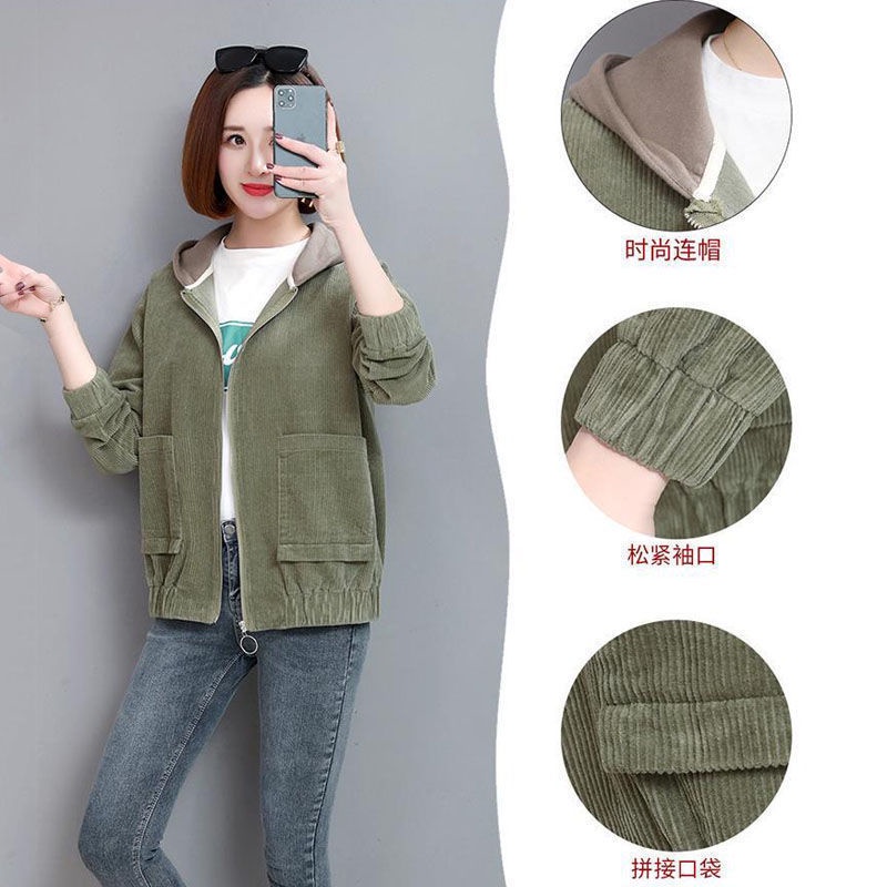 Áo Khoác Tay Dài Có Nón Lót Nhung Dày Dặn Phong Cách Hàn Quốc Thời Trang Thu Đông Mới Cho Nữ