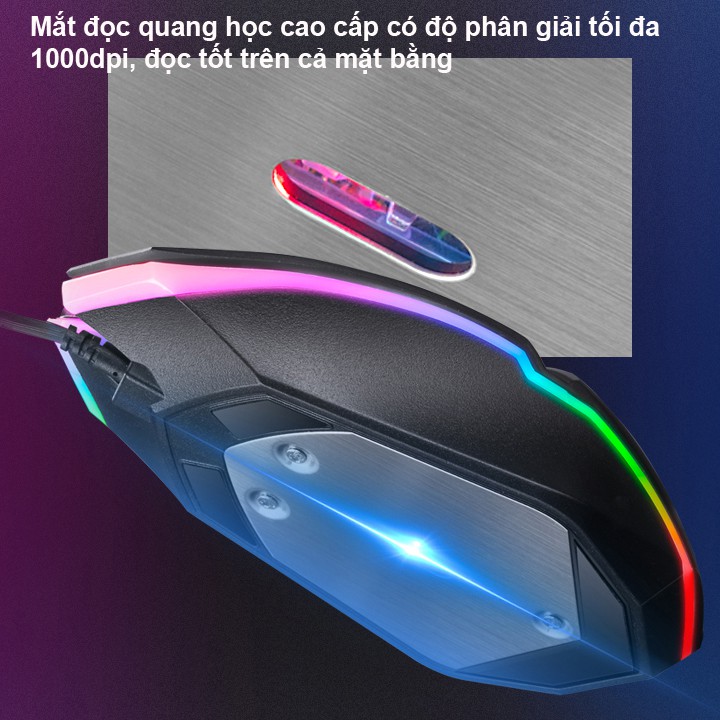 [THẤT TIÊN NỮ] Chuột Game K-SNAKE M5 Đèn led RGB màu tự thay đổi.