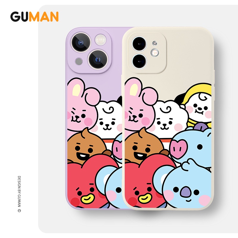 Ốp lưng GUMAN viền vuông hoạt hình dễ thương đẹp cho iPhone 14 13 12 11 Pro Max SE 2020 X XR XS ip 8 7 6 6S Plus kute B121