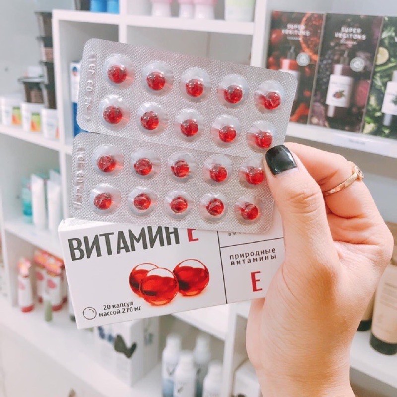 [Chính hãng] Hộp 2 vỉ vitamin E đỏ Nga
