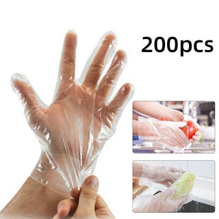 [ Hộp 200 Chiếc ] Găng Bao Tay Nilon Dùng 1 Lần Tiện Lợi Disposable Gloves 200pic