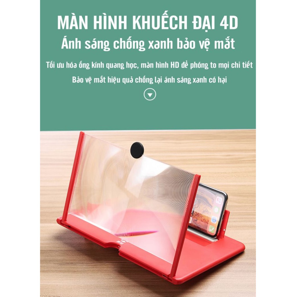 MÀN HÌNH KHUẾCH ĐẠI HÌNH ẢNH 3D CHO ĐIỆN THOẠI (Đỏ thế hệ mới)