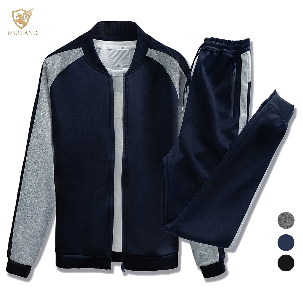 Set Bộ Nỉ Thể Thao Nam Phối Màu Musland BNOLO3 - Set Nỉ Thể Thao Năng Động, Ấm Áp Cho Thu Đông