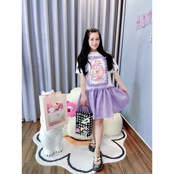 ĐẦM BABYDOLL VÒNG QUAY MAY MẮN - PHỐI CARO XINH XẮN