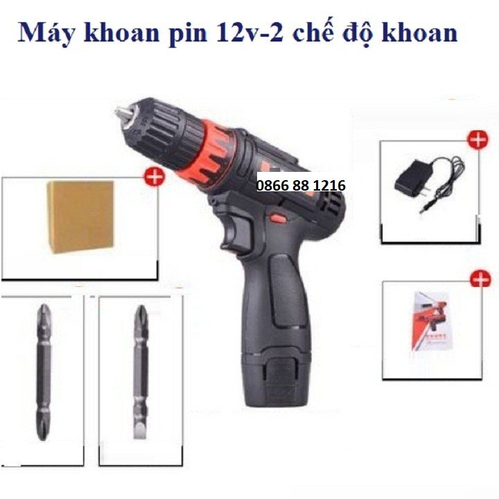 Máy khoan pin 12v - 2 chế độ