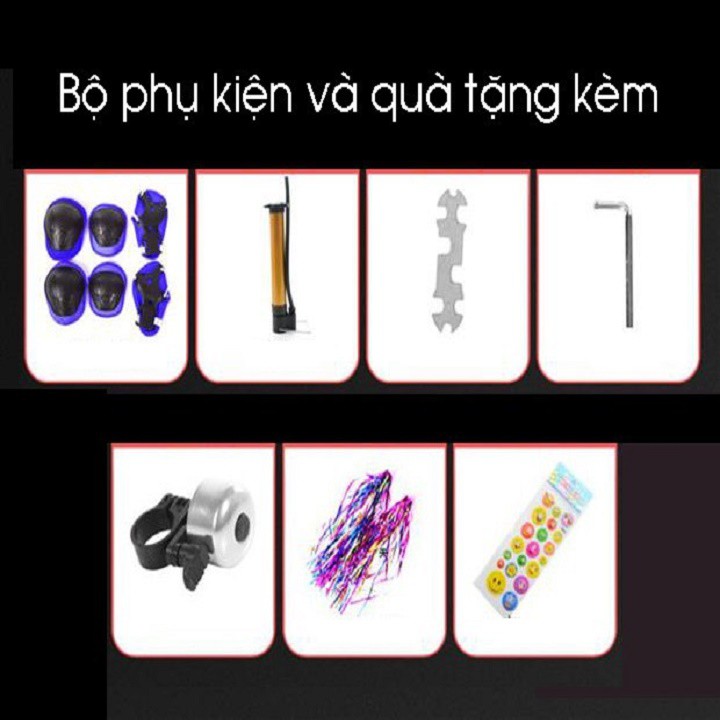 Xe đạp trẻ em Amida có yên sau, phù hợp 2-12 tuổi, vành nan hoa 12/18inch
